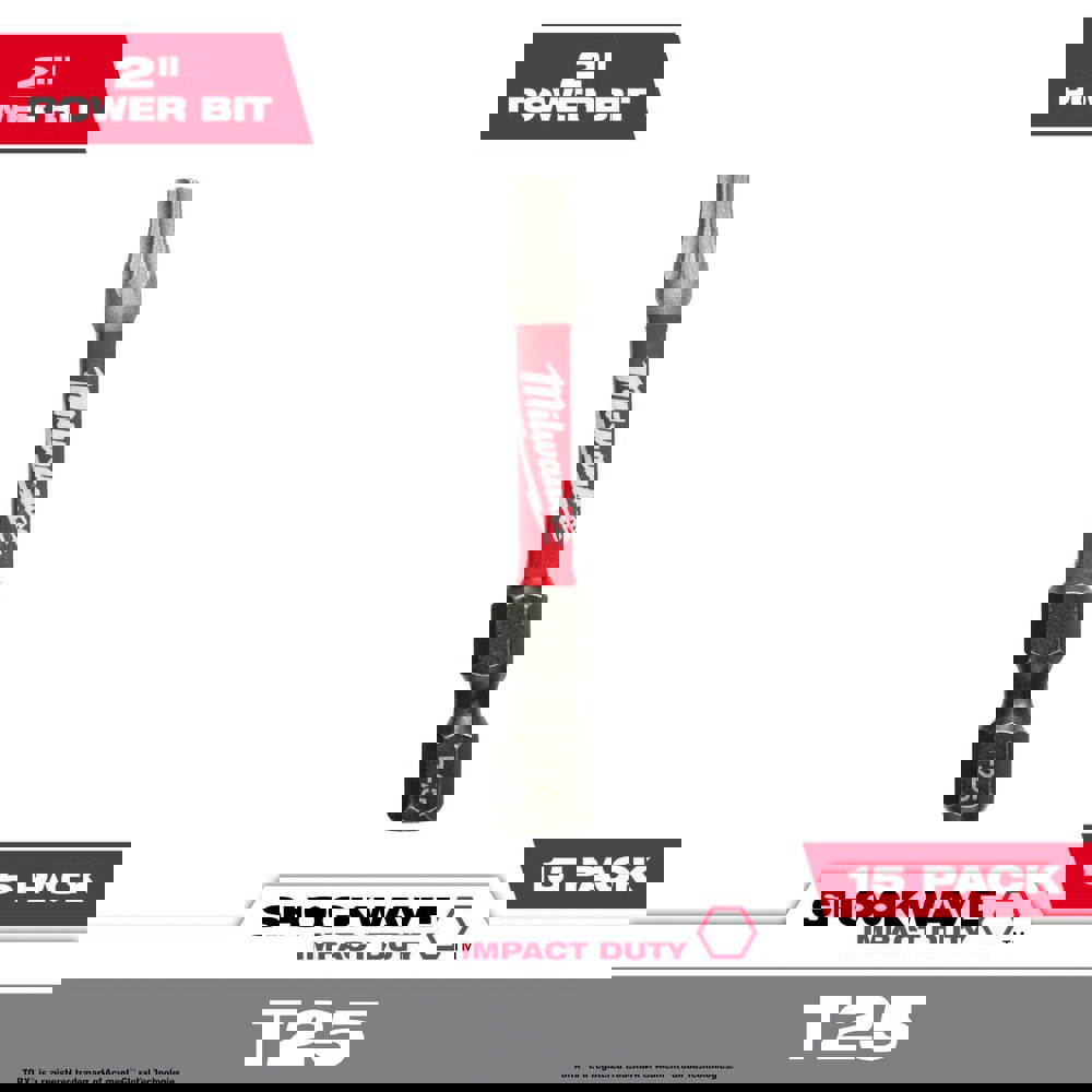 Power & Impact Screwdriver Bits & Holders; Bit Type: Torx; Insert Bit ; Hex Size (Inch): 1/4 ; Drive Size: 1/4 ; Torx Size: T25 ; Overall Length (Inch): 2 ; Magnetic: No